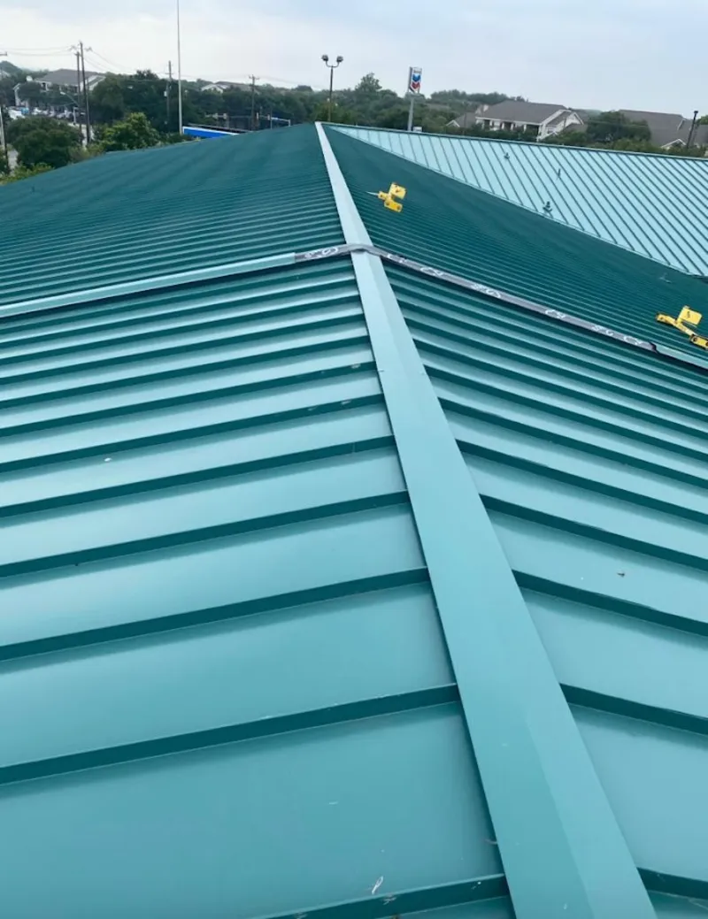 Green commercial metal roof ridge and valley for Metal Roof Repair in Wilmore